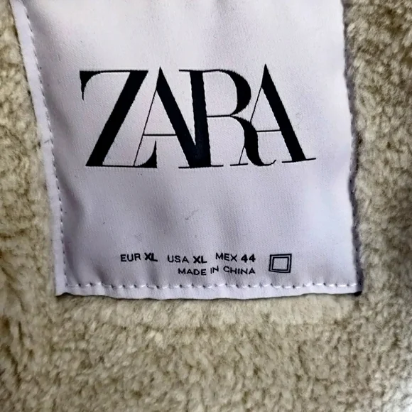 Zara Men Olive Green Jacket with Faux Shearling - XL - Picture 4 of 5